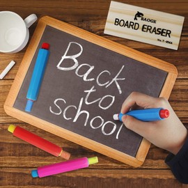 10 Pcs Colored Chalk Holder Chalk Clip with Storage Case and 2 Pack Chalkboard Erasers Wool Felt Dustless Blackboard Eraser Chalk Eraser for Teachers, Kids