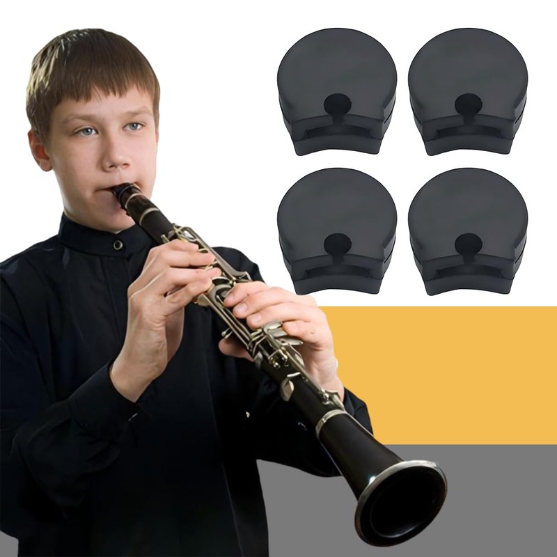 Clarinet Thumb Rest Set of 4 Black Durable Comfortable Woodwind