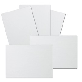 A6 Postcards / Singles - White - 105 x 148 mm - 250 gr - matte linen hammered 150 Stück Weiß - leinen