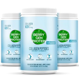 Berry Gen Unflavored Collagen Protein Powder with Biotin & Vitamin C – Powerful Bone & Joint Support, Anti-Aging Formula for Radiant Skin, Hair & Nails, Antioxidant-Rich Wellness Boost – 500g (3)