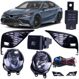 BestParts LED Fog Lights Set Kit Compatible With Toyota Camry (Hybrid) SE XSE 2021 2022 2023 2024(Not Fit Other Models) With Covers Switch Wiring Replaces TO1039242 TO1038242 8121048050 812104805