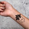 4 x 'Heart Jigsaw Pieces' Temporary Tattoos - Water Resistant,