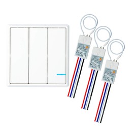 NineLeaf Wireless Remote Control Outlet Light Switch Smaller Version with 130-feet Range for Lamps,Lights and Power Strips,Battery Included (4 Pack: Three-way Switch+ 3 Remote Receiver)