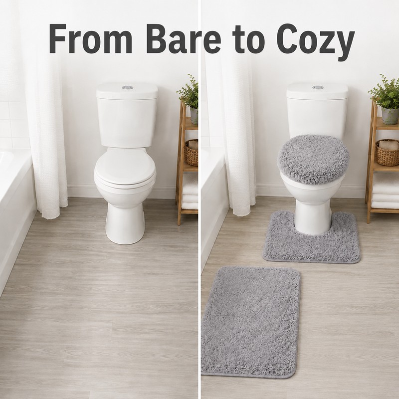3-Piece Bathroom Rug Set for Floor Comfort – Soft Washable