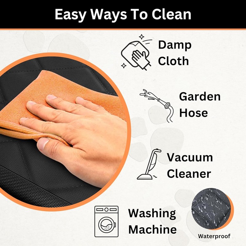 Dog Car Seat Cover, 100% Waterproof, 6 Layer Waterproof Fabric,