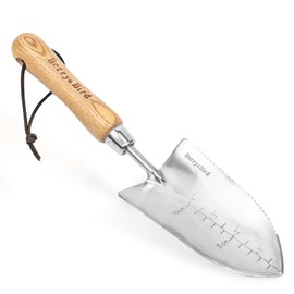 Berry&Bird Garden Serrated Planting Trowel, Multifunctional Shovel with ash Wood and Stainless Steel Digging Trowel Transplanter