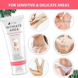 Crema depilatoria íntima/privada para mujeres, para vello no deseado en axilas, partes privadas, área púbica y bikini, crema depilatoria sin dolor e i