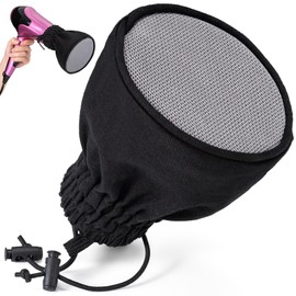 Noverlife Hair Dryer Diffuser, Universal Difuser Cap for Hair Dryer Attachment Double-Layer Nylon Hair Dryer Sock Cover for Curly Hair, Foldable Travel Diffuser Sock with Elastic Band for Hair Dryer