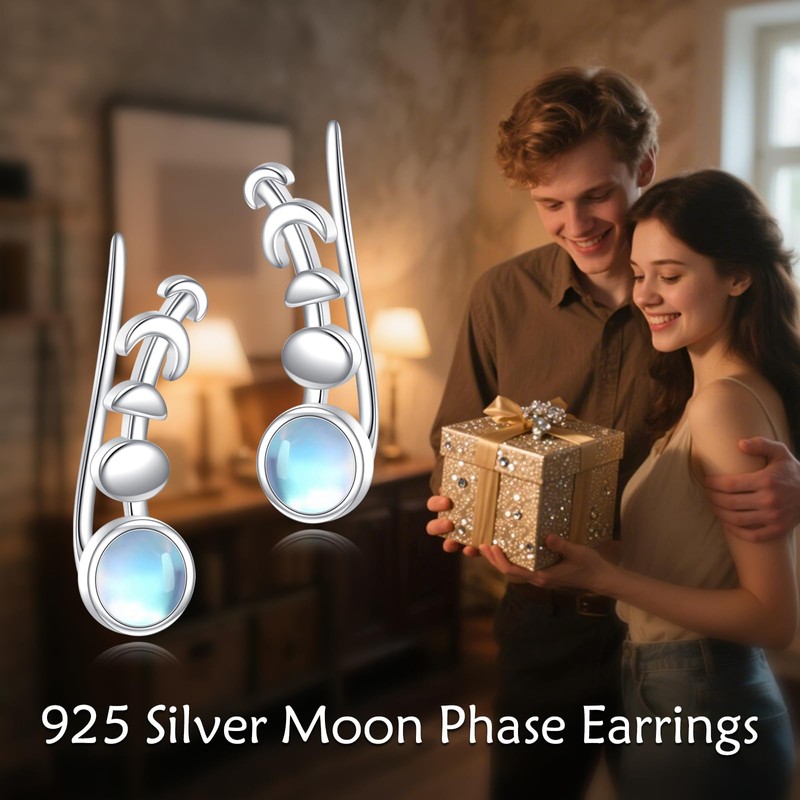 TIGER RIDER Moonphase Ear Cuffs Earrings Jewelry Gifts 925 Sterling