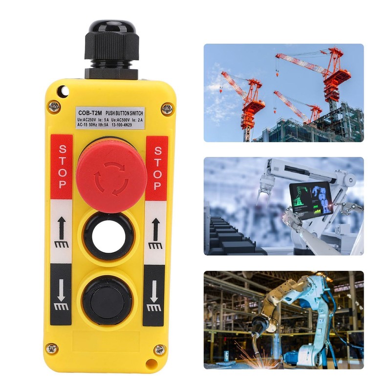Hoist Button Control, Emergency Stop, Up Down Crane Pendant Switch,