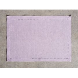 Maison d' Hermine Placemats 100% Linen Decorative Cloth Place Mat Washable Dinner Placemat for Holiday, Dinner, Wedding, Baby Shower & Dining - Avignon - Sea Fog (Set of 4)