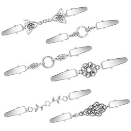 QMLING Pack of 6 Cardigan Clips, Brooch Clips for Clothing, Vintage Pullover Clips, 6 Styles Cardigan Dresses Clip for Women's Clothing, Scarves, Shirts, Cardigans, Metal