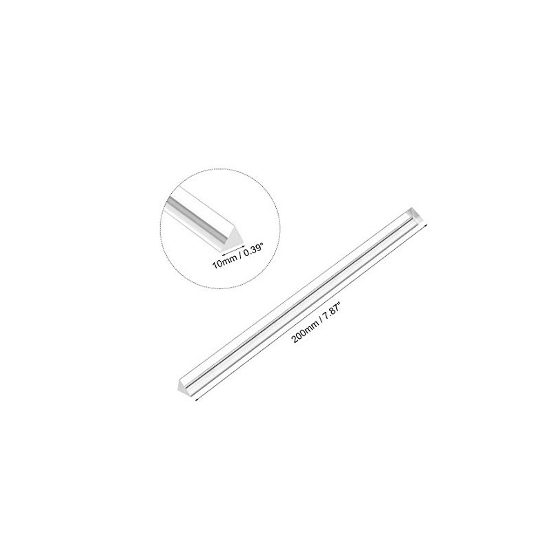 sourcing map 10mmx200mm Transparent Clear Solid Acrylic Triangle Rod PMMA