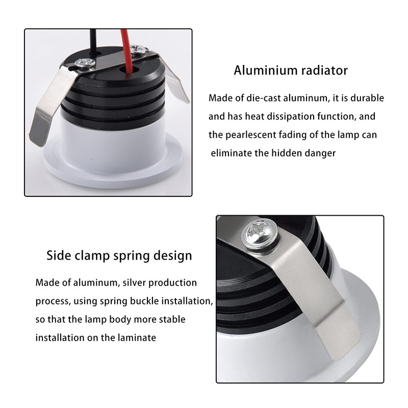 LED Recessed Ceiling Light, Mini 3W 30mm LED Downlight, 85-265V