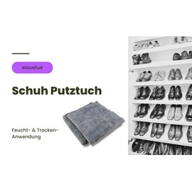 elauelue Shoe Cleaning Cloth, Polishing Cloth, Shoes, Shoe Cleaning Cloth, Set of 2, Grey, 35 x 35 cm