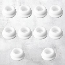 10 Pcs Tub Plug, 3/8 Inch White Hole Plugs 10 Mm Transparent Bulk Silicone Hole Plugs Round Seal Button Stopper Snap in Locking Rubber Holes Plug for Home Bathtub Furniture Automotive