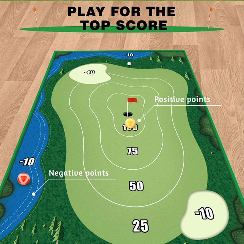 Portable Indoor/Outdoor Golf Game Set with Chipping Golf Play Mat,
