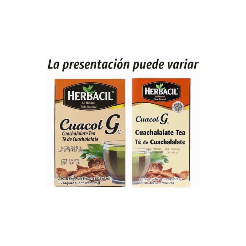 Herbacil Te De Cuachalalate, 2-pack of 25 tea bags per