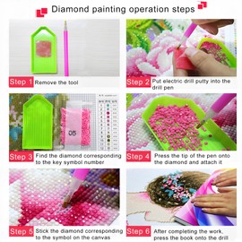 XSQD Pack of 3 Animals 5D Diamond Painting, DIY Full Drill Colourful Diamond Painting, Crystal Art Painting, Adults, Family Wall Decoration, 30 x 30 cm, Includes Accessories (with 3 Magnetic Picture