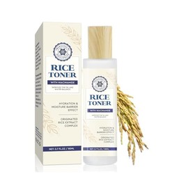 Rice Toner, Rice Water Toner, Nourish and Hydrate Dry Skin, 100% Natural & Organic Formula, Vegan, Alcohol and Fragrance Free