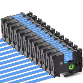 GREENCYCLE Compatible for Brother P-Touch Label Maker TZ TZe 545 Tape Cartridges Blue 12PCS