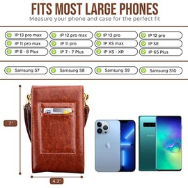 Classico Small Crossbody Phone Purse for Women - Crossbody Bag Wallet for Phone, Cards, Accessories (Medium, Coffee)