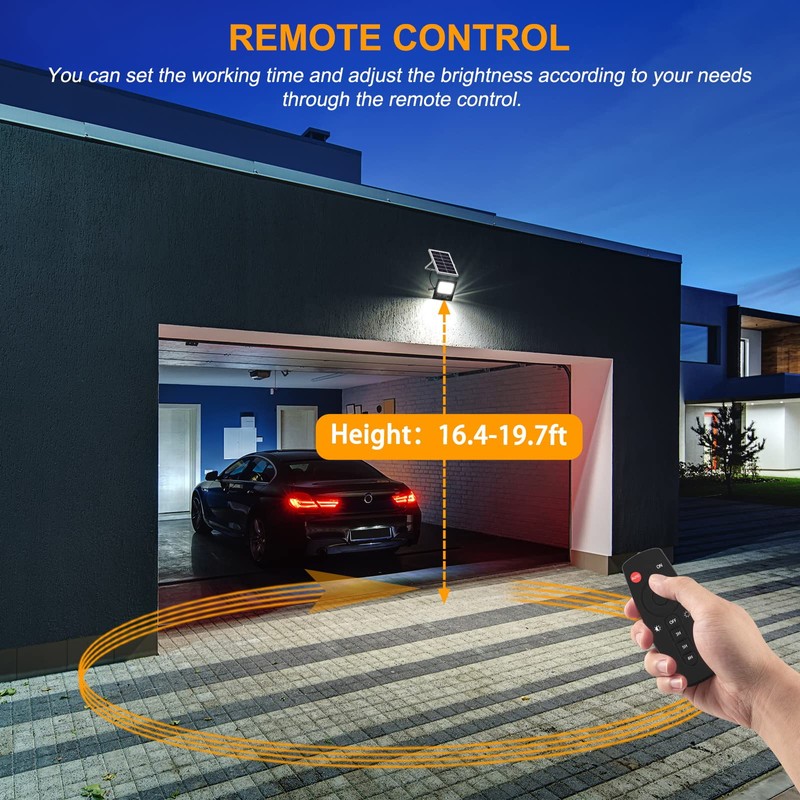 Solar Flood Light Outdoor Remote 6000K Bright White Floodlights Ip65