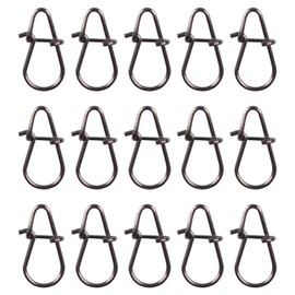 RTRTGS 15 Fishing Carabiners, Fishing Swivels, Fishing Accessories Carabiner for Predatory Fish, Hanger for Artificial Baits (Rocking Fish, Rubber Fish, Spinner etc.) Size 10 mm, Load 22 kg (Silver)