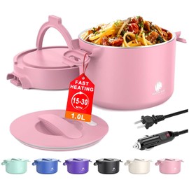 Portable Electric Lunch Box,Food Warmer Cooker,12/24/110V Heated Lunch Box for Car/Truck/Office- Ideal for Men & Women Gifts,100W Mini Portable Food Warmer Heater,Warming Soup & Meal,Smart Keep Warm