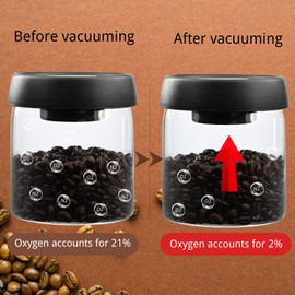 YABAHU Vacuum Coffee Canister 2-Pack - 40oz & 30oz Coffee Storage Containers, Airtight Glass Coffee Containers for Freshness & Optimal Preservation