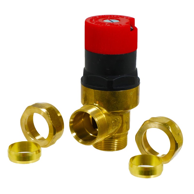 SPARES2GO 22mm Automatic Bypass Valve Boiler Pressure ABV Auto 50L