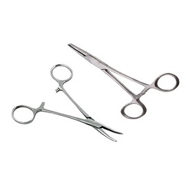 SURGICAL ONLINE 6.25" Straight & Curved Hemostat Forceps Set, Locking Tweezer Clamps. Ideal Hemostats for Nurses, Fishing Forceps, Crafts and Hobby