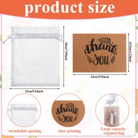 72Pcs Thank You Gift Keychain Thank You Keyring with Organza Bags and Thank You Cardfor for Staff Colleague Teacher Nurse Social Worker,Never Forget the Different You Make,Thank You for Being Awesome