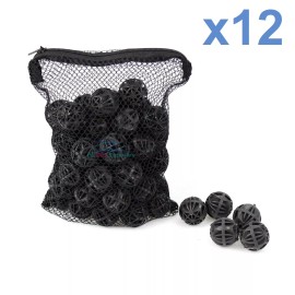 AQUANEAT Aquarium 1" Bio Balls 100pcs FREE Mesh Bag Filter Media Wet/Dry Koi Fish Pond - 600pcs (12 bags)