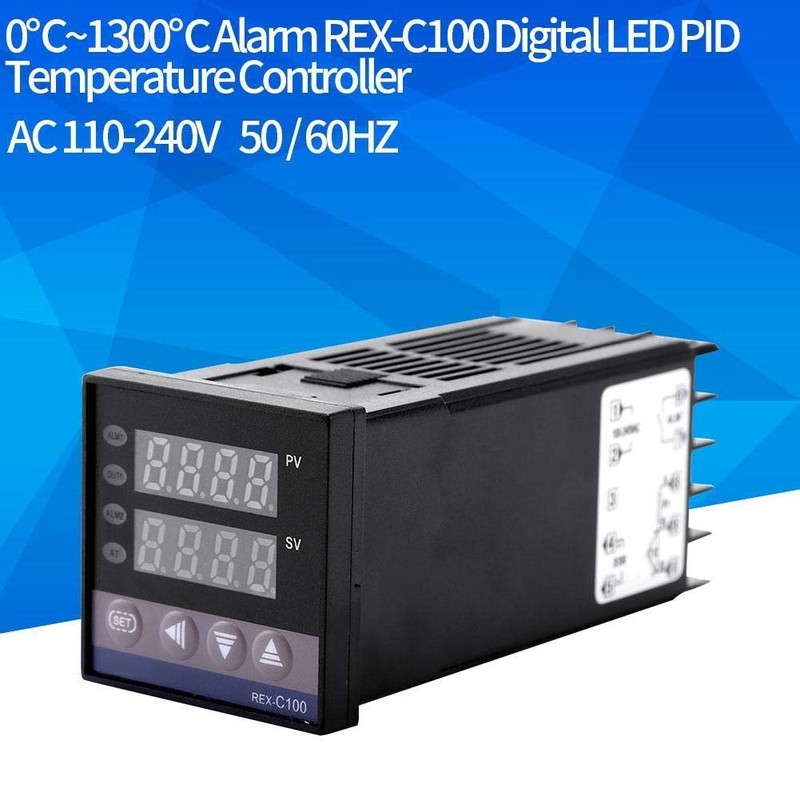 Nikou Digital Thermostat- 0℃~1300℃ AC110V-240V Intelligent Thermostat Alarm REX-C100 Digital