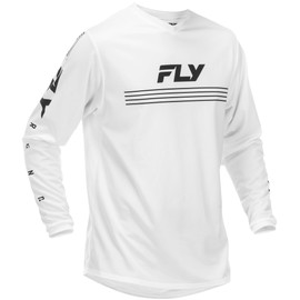 Fly Racing Universal Motocross Jersey, Lightweight Racing MX Gear - (White/Black, Large)