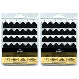 2-Pack Bundle - Canson Self Adhesive Photo Corners, Peel-Off Archival Quality, Black, 252 count each Pack