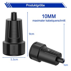 Oblinple Schuko Coupling 250 V 16 A, Plug Coupling with Kink Protection, Black Protective Contact Coupling, Schukontecker Sockets Are Suitable for Indoor and Outdoor Use, Pack of 2