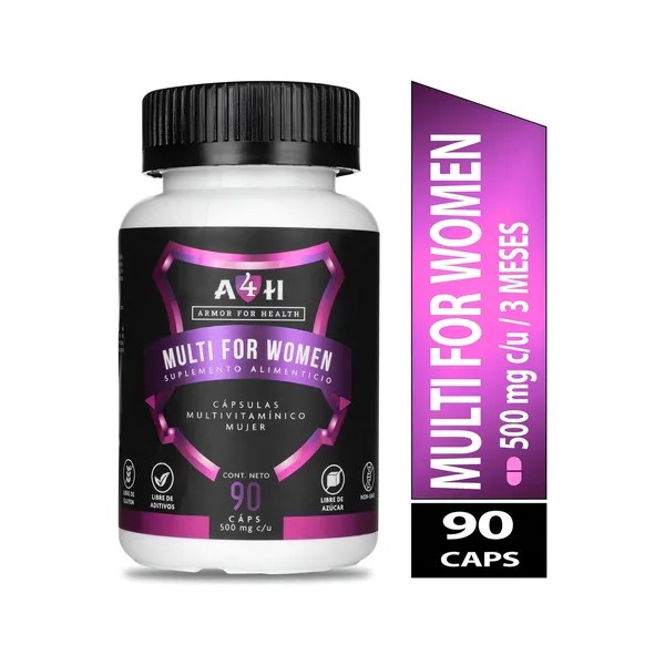Multi For Women Vitaminas 90 Cáps Mujer A4h Colageno Biotina