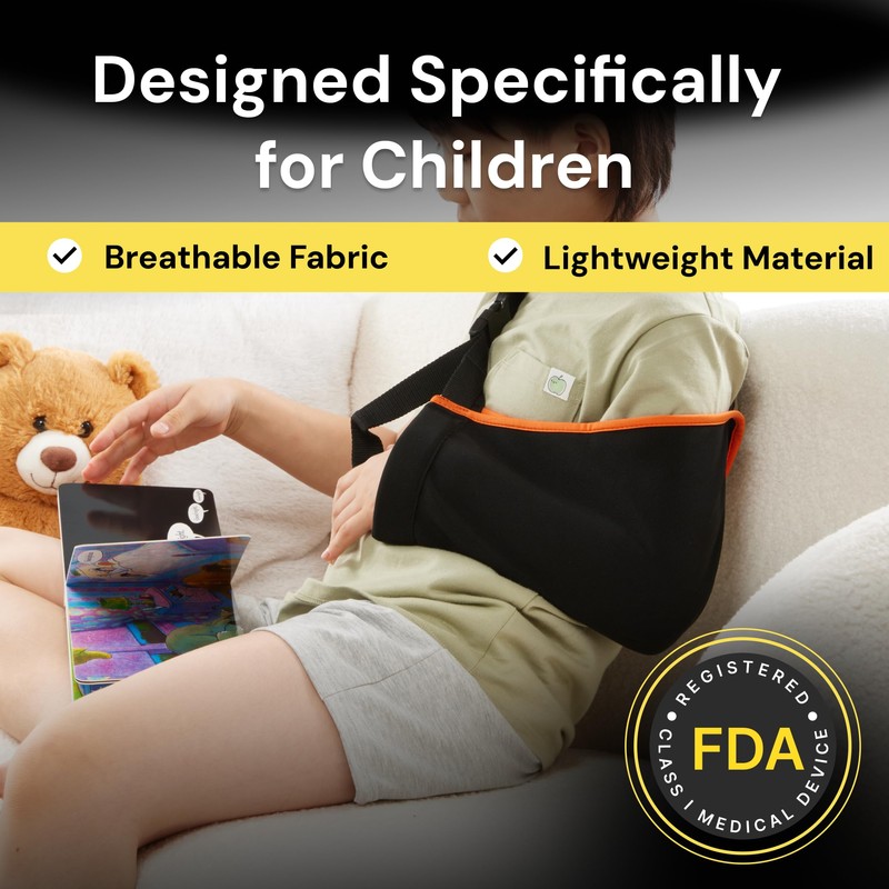 BraceUP Arm Sling for Kids - Comfortable Adjustable Support for