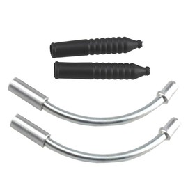 AIMALL 1 Pair V-Brake Noodle Cable Guide + Boot, 110-Degree Bend, for MTB/Hybrid Bike, Durable Aluminium Alloy & Steel, Teflon Liner, Fits 0.20 Inch (5mm) Brake Cable Housing