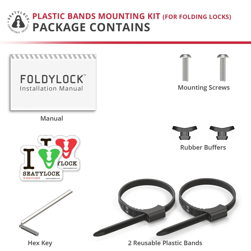 Seatylock FoldyLock Accessory Mounting Kit for Seatylock Folding Bike Locks