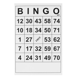 TOYANDONA 60Pcs Bingo Game Card Bingo Card Sets Disposable Bingo Card for Schools Large Group Games (White)