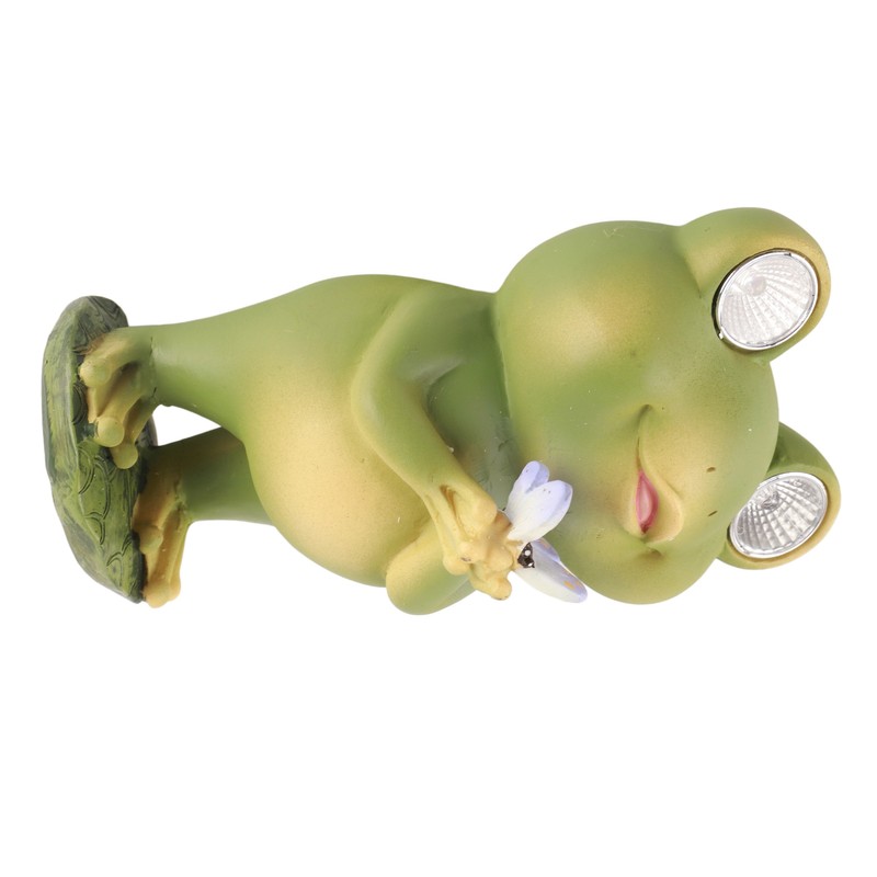 Garden Patio Fence Solar Lights Scare Frog Resin Decorative Ornaments