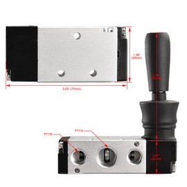 Heschen Pneumatic Hand Pull Mechanical Valve 4H210-08 2 Position 5 Way PT1/4" PT1/8"