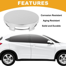Partuto 1 Pc 60mm 2.36" OD - Universal Car Wheel Hub Center Caps - Car SUV Trucks Auto Hub Covers Automotive Accessories Scratch Resistant Rustproof - Durable Plastic Chrome Silver Tone