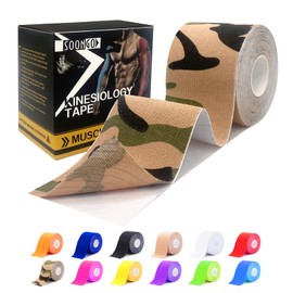 Kinesiology Tape 5 Rolls Physio Relieve Muscle Soreness and Strain Shoulders Wrists Knees Ankles Elastic Waterproof Good Air Permeability Hypoallergenic 5 Rolls 2 inch x 16 Foot Camo by SOONGO