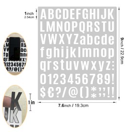 980 Pcs 12 Sheets Letter Stickers Small, 1 Inch Number Stickers Self-Adhesive Waterproof Alphabet Stickers, White 1" Vinyl Letter Stickers for Mailbox, Bulletin Board, Wall Decor, Scrapbook (White)