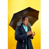 totes Auto Open Wooden Handle J Stick Umbrella, Black