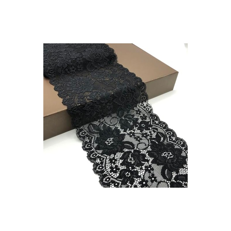 Vupouma 6 Inch Wide Stretch Lace Ribbon Elastic Trim Lace